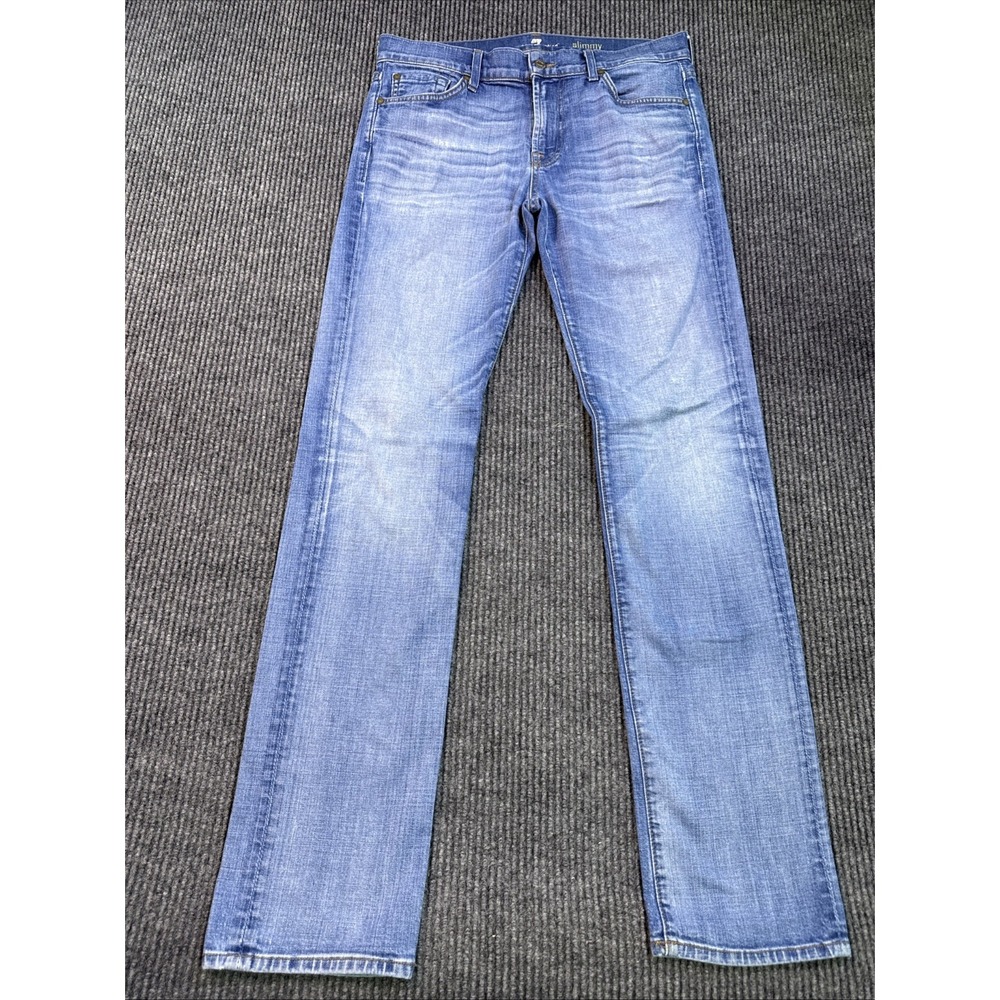 7 For All Mankind jeans  Slimmy mens 32/33 Foolproof Denim y2k whiskering